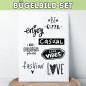 Preview: Bügelbild Set Mini Statements schwarz (A6 Bogen)